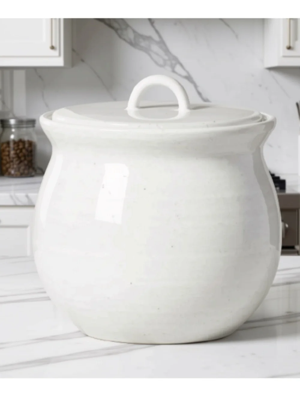 Flared Brim Stoneware Canister